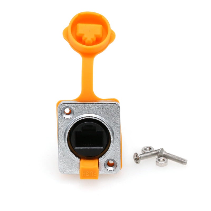 SZRMCC RJ45 Panel Mount Connector Cat5e RJ45 Ethernet Female LAN Module Bulkhead Panel Mount Coupler IP65 Waterproof Connector Socket with DustCap - Image 2